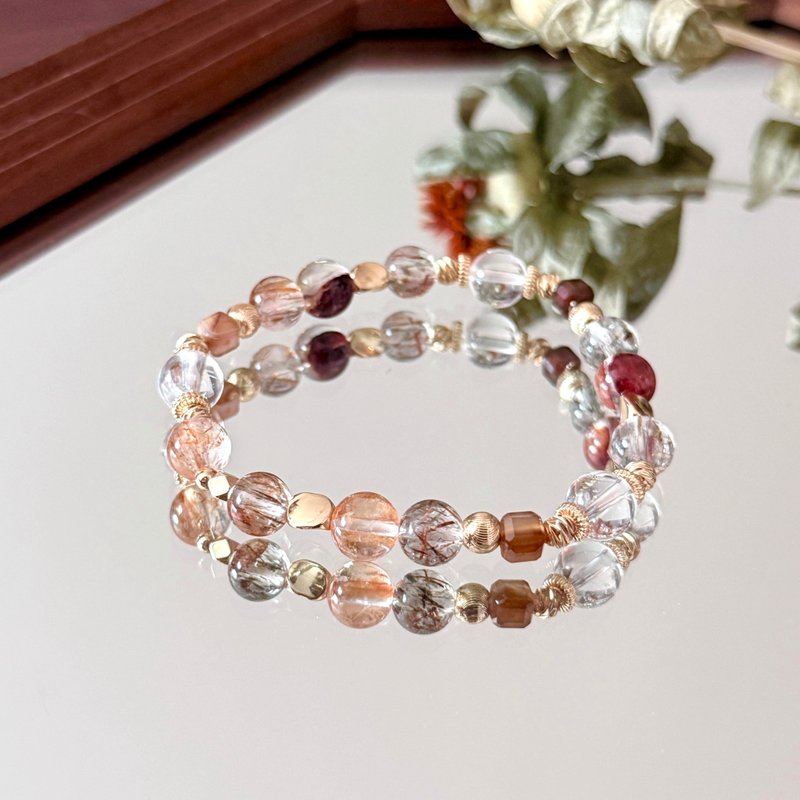 秋日重逢/ 14K金天然水晶能量手鍊/ 客製禮物 - 手鍊/手環 - 水晶 