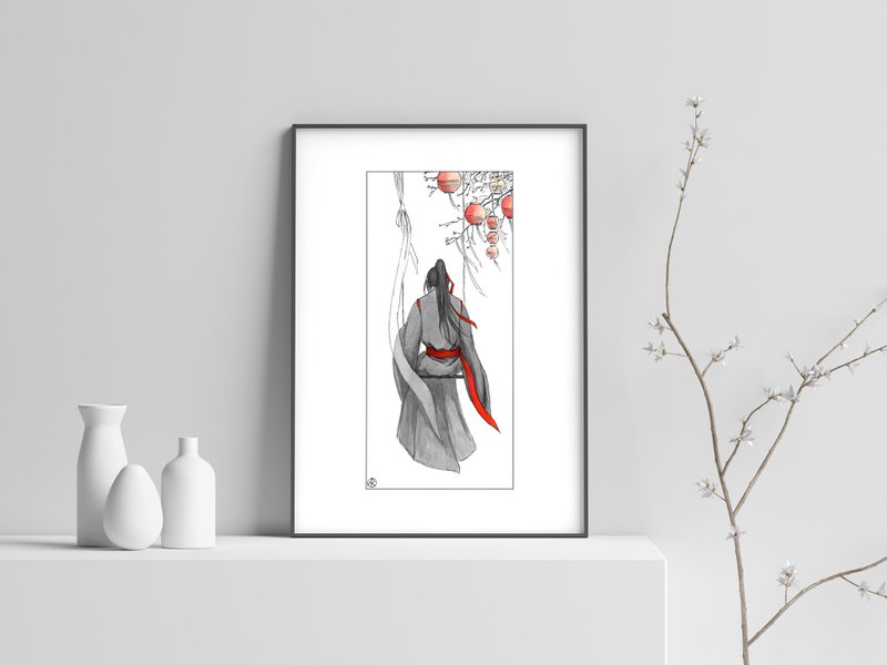 Printable art Swing / print it at home / Directly from the Artist - 電子似顏繪/繪畫/插畫 - 其他材質 