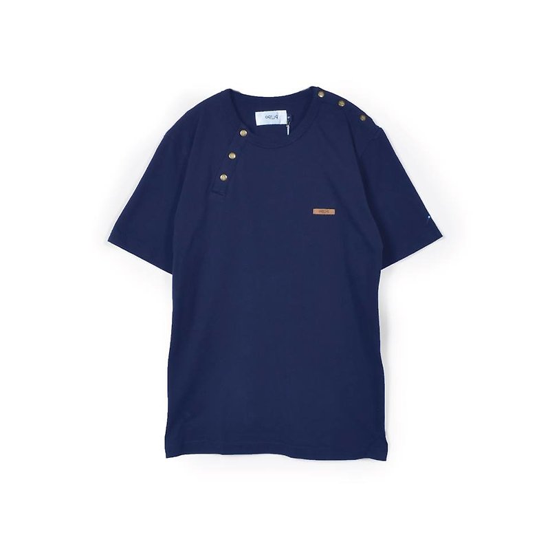 oqLiq - Thread -different way_blue - Men's T-Shirts & Tops - Cotton & Hemp Blue