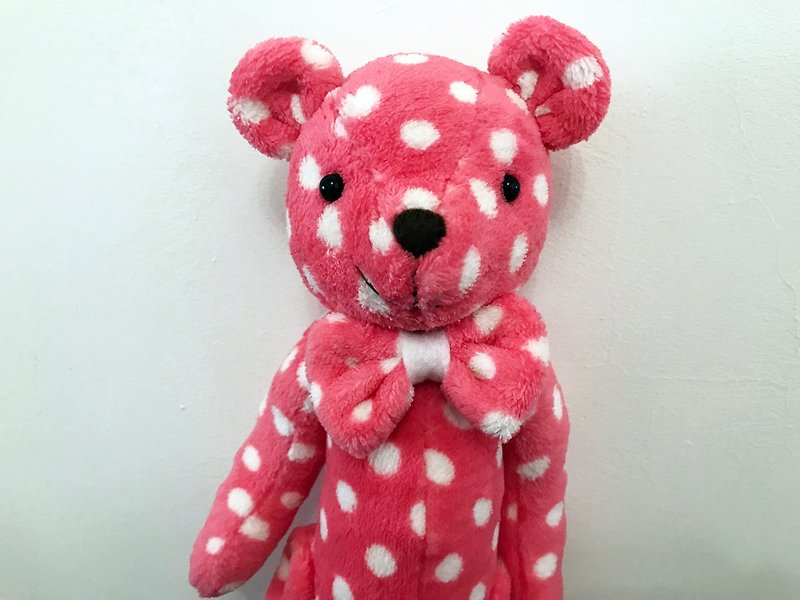 波卡點點．桃子熊 - 寶寶/兒童玩具/玩偶 - 棉．麻 粉紅色