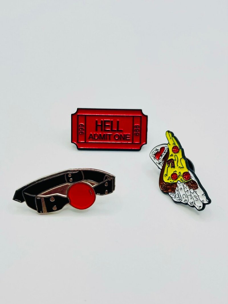 ピンズセット/ブラック/レッド/イエロー/hellcatpunks/hcp-gd-0085 - 徽章/別針 - 銅/黃銅 多色