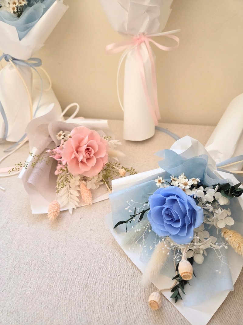 簡約清新。單朵永生玫瑰花束 - 乾燥花/永生花 - 植物．花 