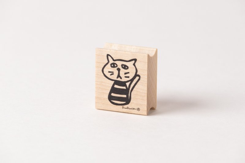 [Shimashima Shiro] Loose cat*Rubber stamp*26mmx30mm *R665 - Stamps & Stamp Pads - Wood 