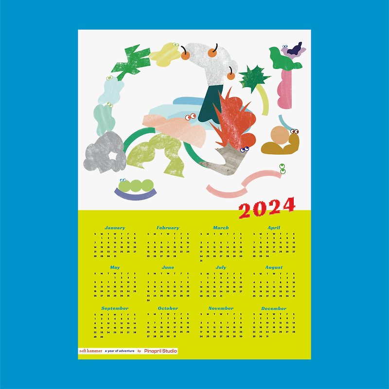2024 年曆 brave bravO - 月曆/年曆/日曆 - 紙 多色