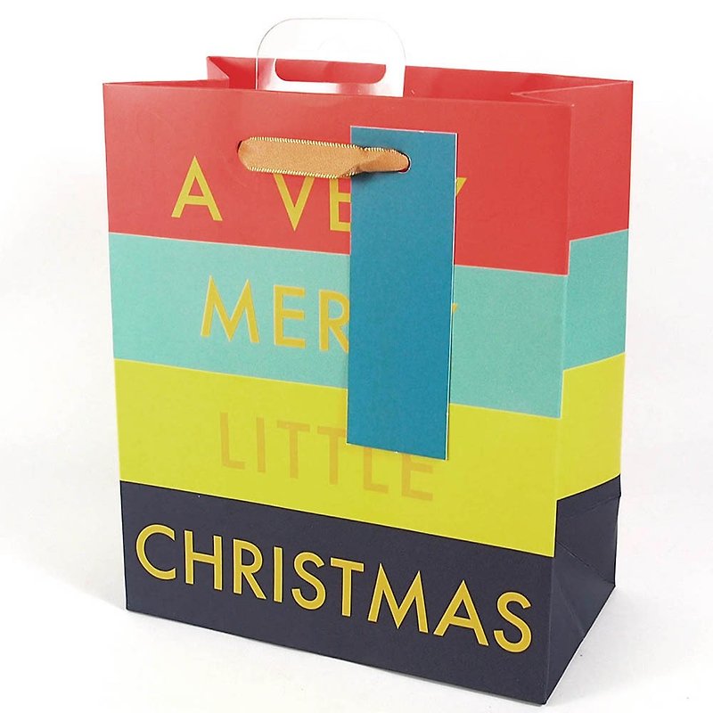 繽紛英文字樣 耶誕禮物袋 【Hallmark-禮物袋/紙袋 聖誕節系列】 - 包裝材料 - 紙 多色
