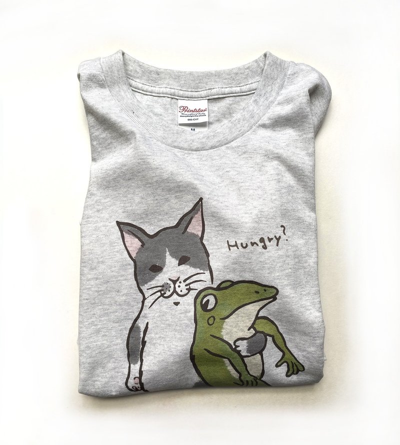 なかよし　Tシャツ　オートミール　男女兼用 - 女 T 恤 - 棉．麻 灰色
