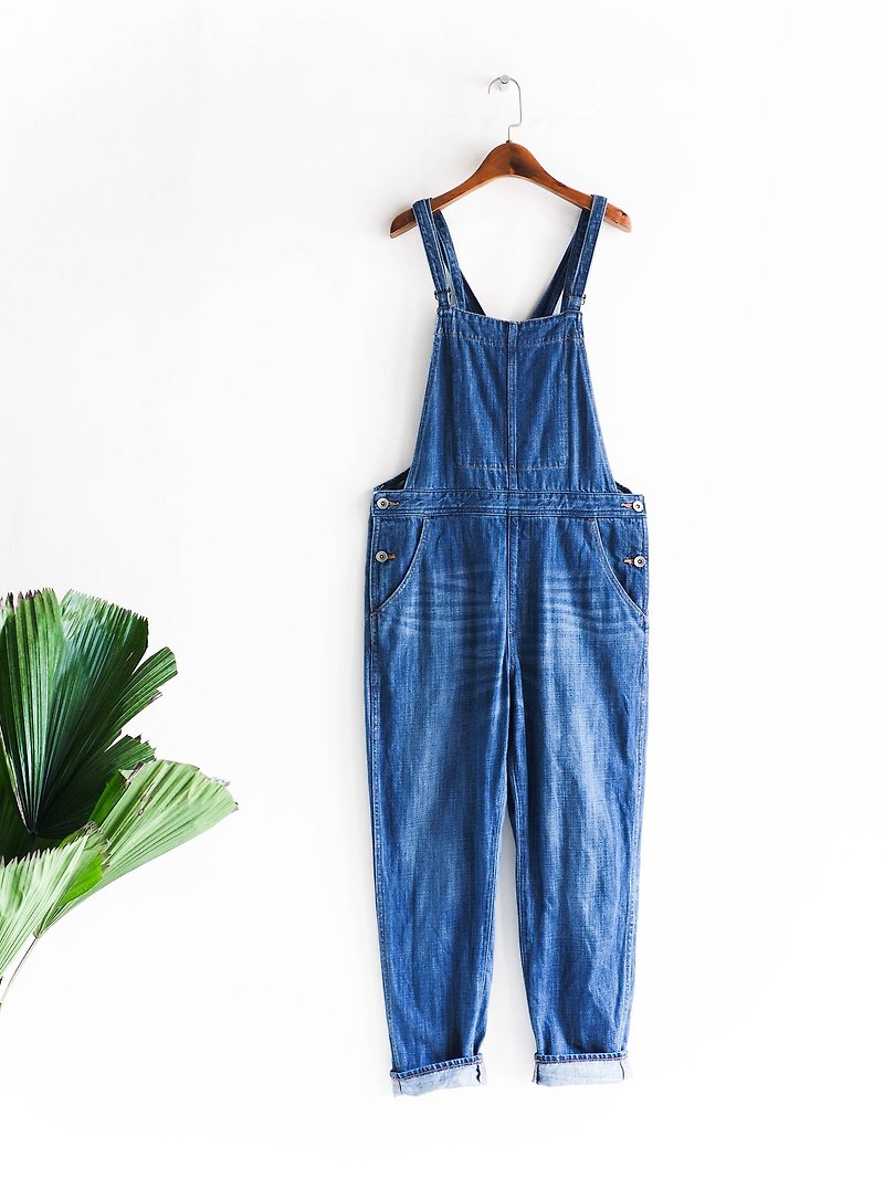River Water Mountain - Aichi Yuko Sentimental Sky Girl Teenage Trousers Trousers Pound Neutral Japan overalls oversize vintage - Overalls & Jumpsuits - Cotton & Hemp Blue