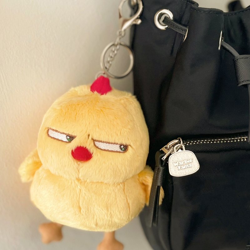 Warbie plush Pouch & keychain - ที่ห้อยกุญแจ - เส้นใยสังเคราะห์ สีเหลือง