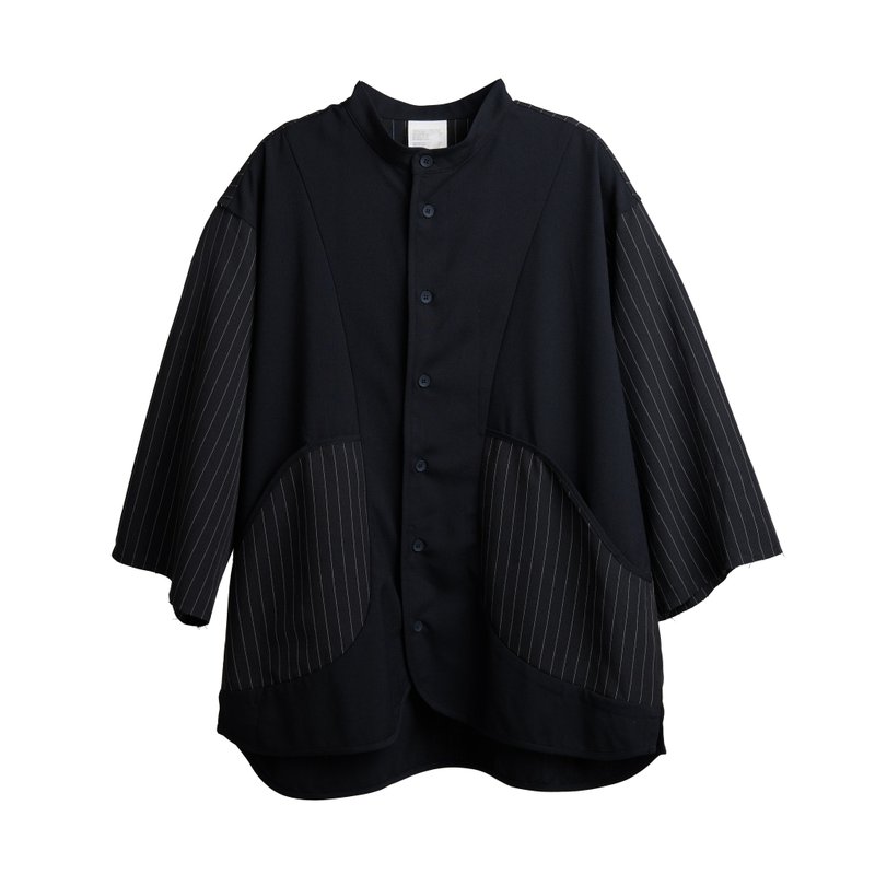 Striped Shirt - Men's Shirts - Cotton & Hemp Black