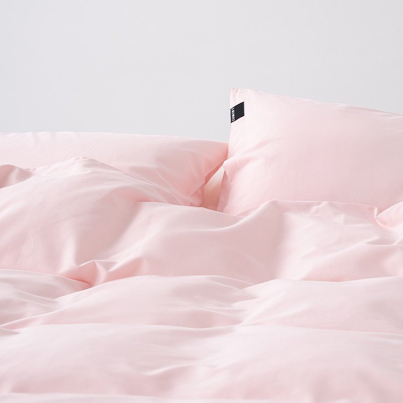 櫻花粉60支柔軟親膚純棉床包床單枕頭套被套雙人床四件套 - 寢具/床單/被套 - 棉．麻 粉紅色