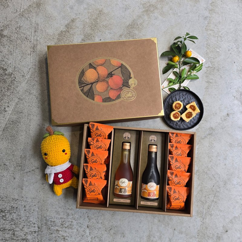 New Year Ju Feng Gift Box LA4 (10 pieces of puff pastry + 270g concentrated juice + optional combination) - Comes with carrying bag - เค้กและของหวาน - อาหารสด 