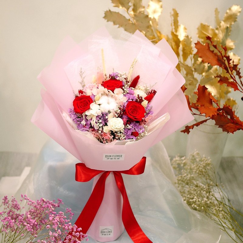 Twilight Forest - Dry Red Rose Bouquet Series (standable) - Dried Flowers & Bouquets - Plants & Flowers Red