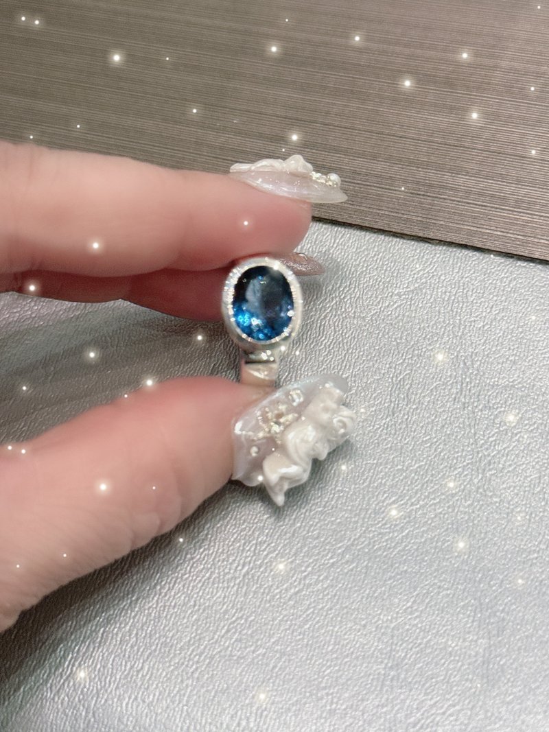 Blue topaz 倫敦藍拓帕戒指 - 戒指 - 純銀 藍色