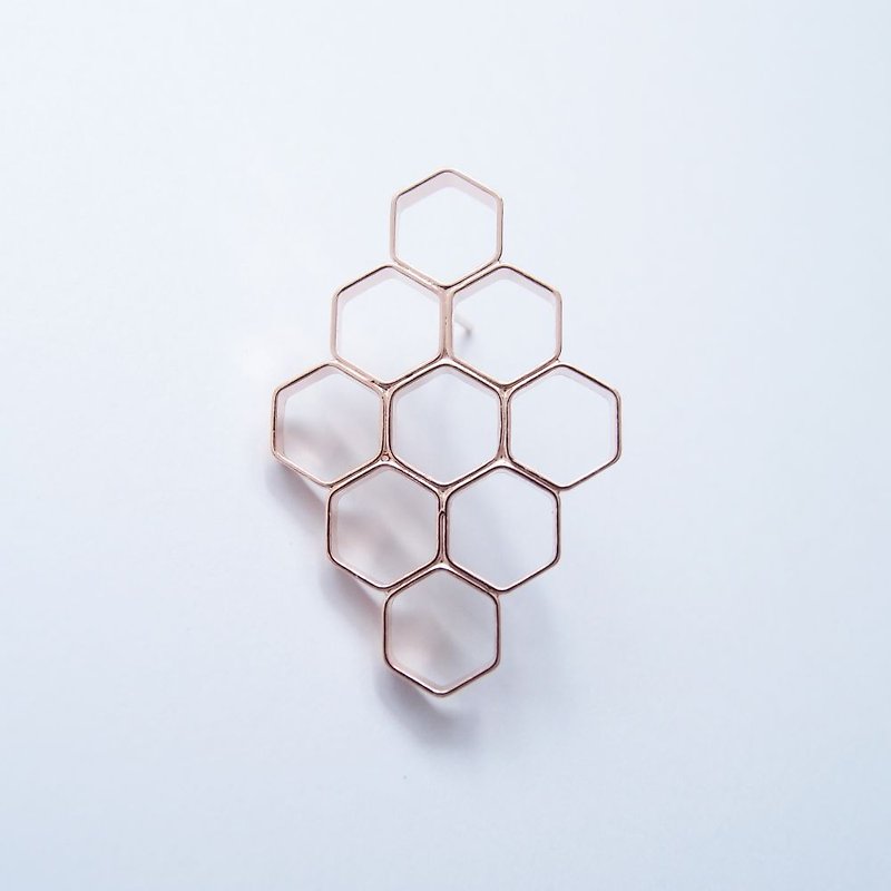 幾何学的な風景6ローズメタルイヤリング - ピアス・イヤリング - 銅・真鍮 