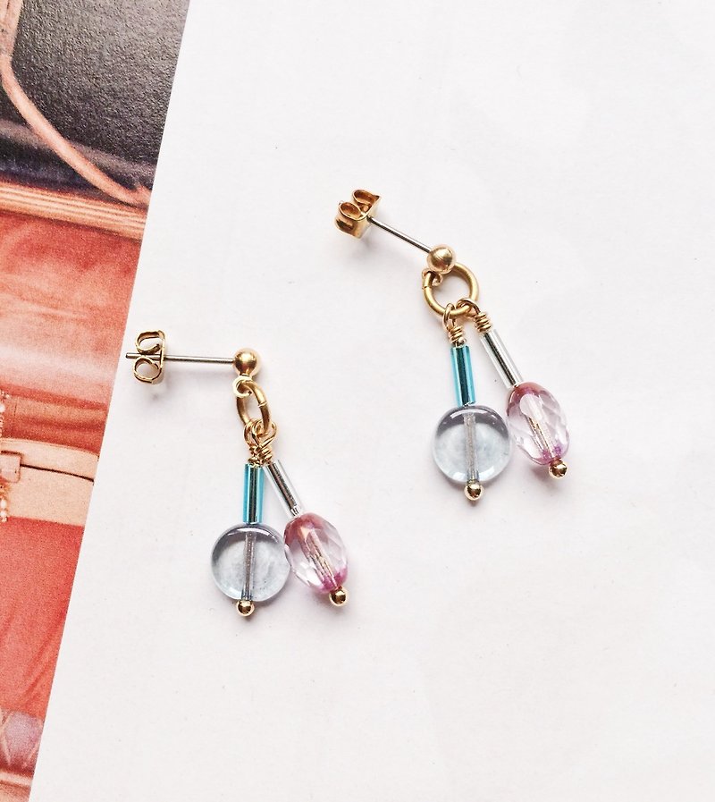 La Don - Ice Crystal Ear Pins - Earrings & Clip-ons - Acrylic Blue