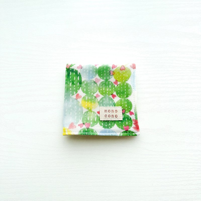 Cactus Stripe Gauze Handkerchief Made of Organic Cotton - ผ้าเช็ดหน้า - ผ้าฝ้าย/ผ้าลินิน หลากหลายสี