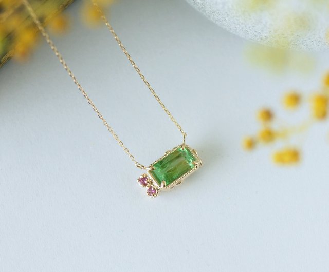 バイカラーグロッシュラーガーネット ネックレス / Bicolor