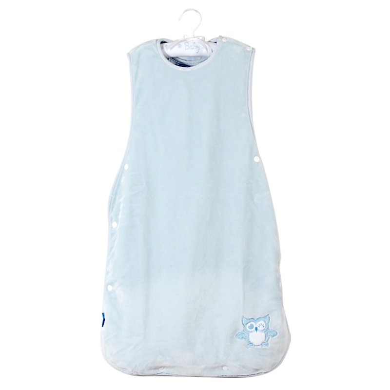 Cutie Bella Children's Anti-kick Sleeping Bag Vest Thickened Blue Owl Large Size 2~4 Years Old - Bedding - Cotton & Hemp Blue