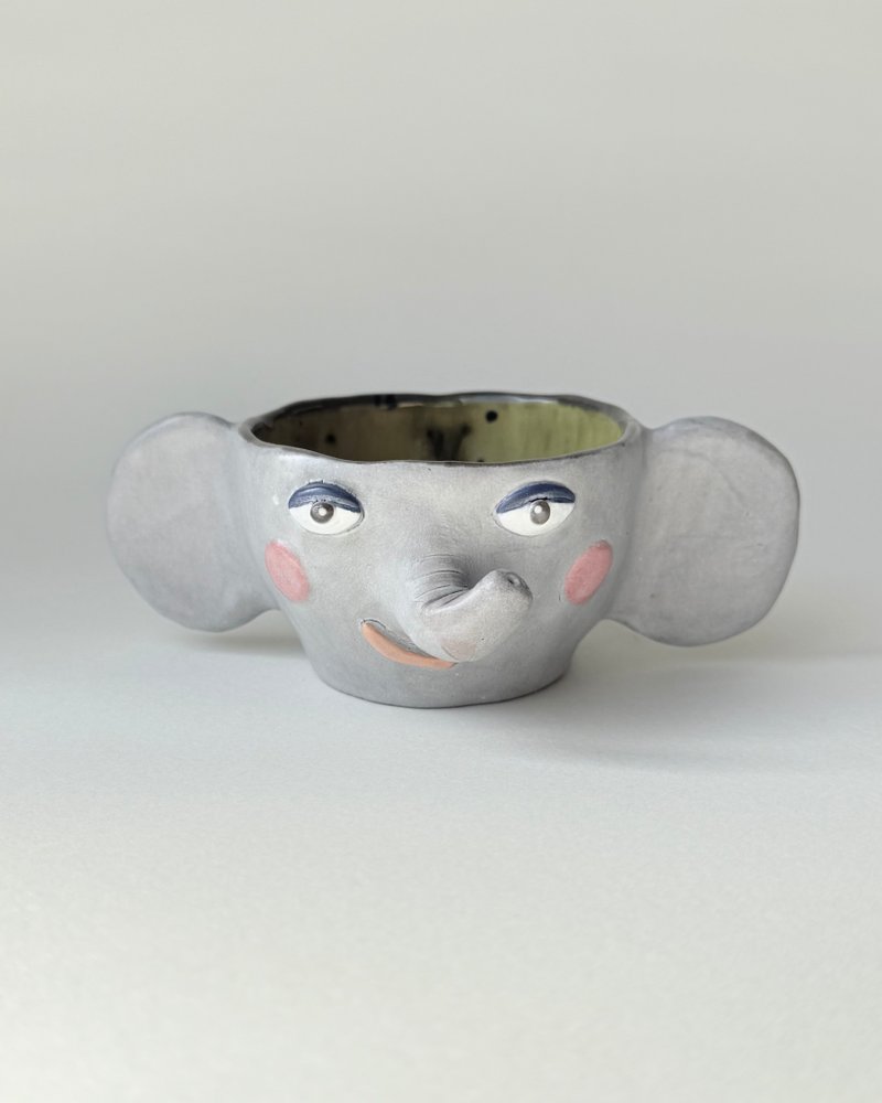 Mini Dumbo Bowls (007) 陶製、迷你、大象碗 - 碗 - 陶 灰色