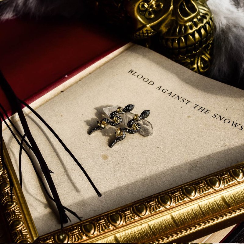 蛇のイヤリング - ピアス・イヤリング - 半貴石 シルバー