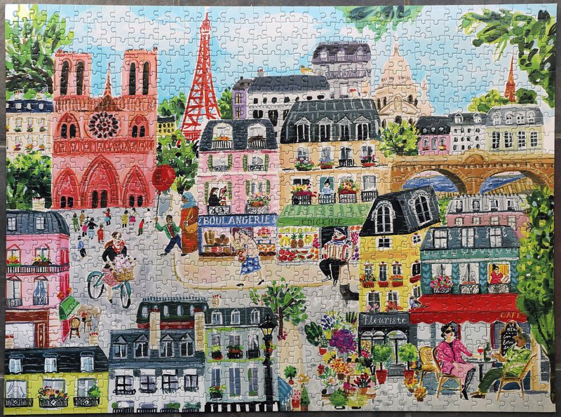 eeBoo 1000片拼圖 -巴黎的一天Paris in a Day 1000 Piece Puzzle - 拼圖 - 紙 橘色