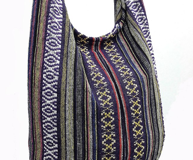 Woven Cotton Bag Thai Bag Hippie bag Hobo bag Boho bag Shoulder bag Sling  bag Tote Crossbody bag Purse Women bag Handbags Long Strap CWB