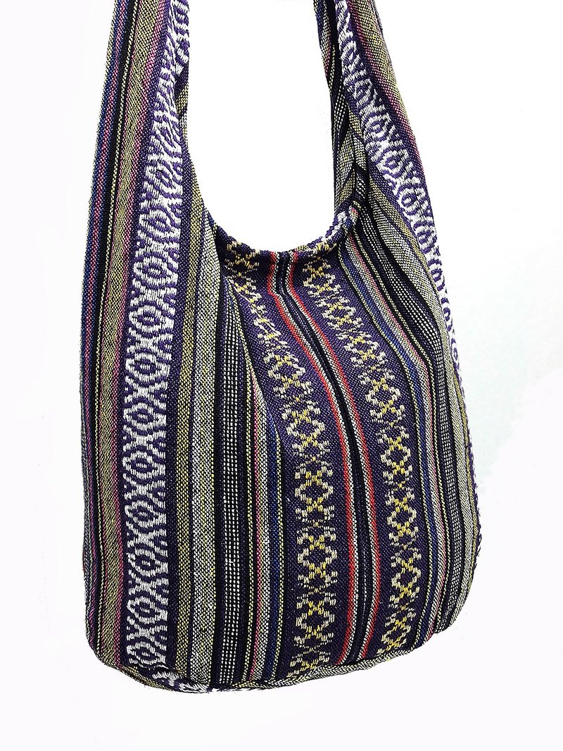 Woven Cotton Bag Boho bag Shoulder bag Crossbody bag Long Strap CWB - Other - Cotton & Hemp Multicolor