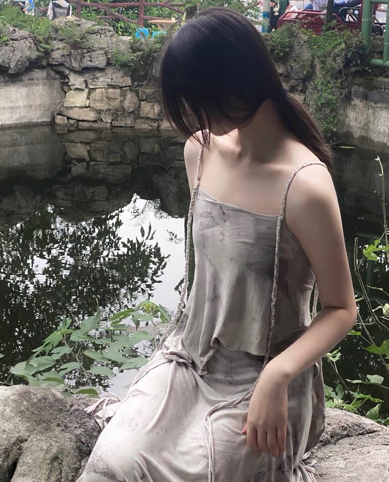 芒種 艾葉草木染連身裙 - 洋裝/連身裙 - 其他材質 多色