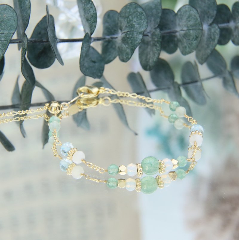 Dorothy | Brings good popularity | Green strawberry crystal Valentine's Day gift for girls - Bracelets - Crystal Green