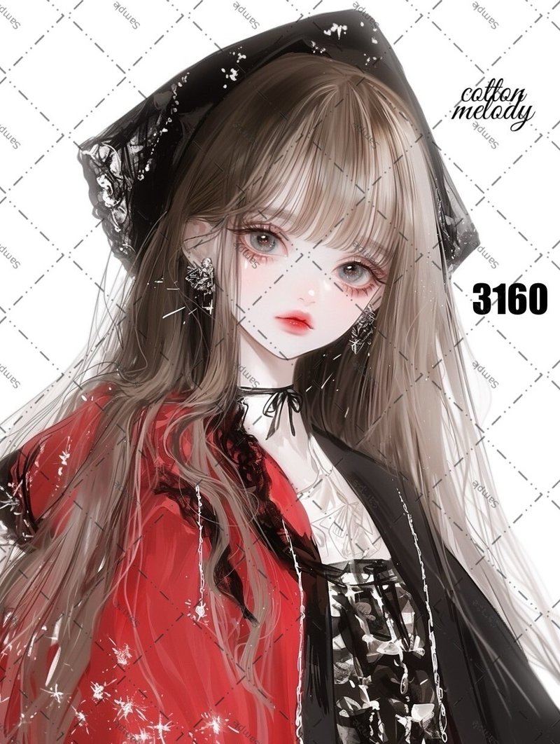 original sticker no.3160 人物ステッカー オリジナルステッカー オリジナル人物ステッカー 装飾ステッカー cotton melody - 貼紙 - 紙 