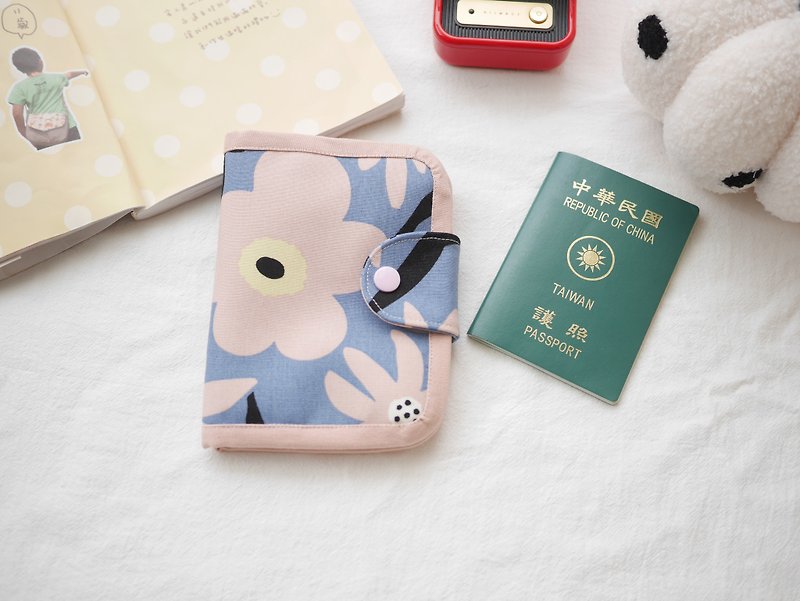 棉．麻 護照夾/護照套 粉紅色 - 護照套 護照夾 萬用套 花朵款