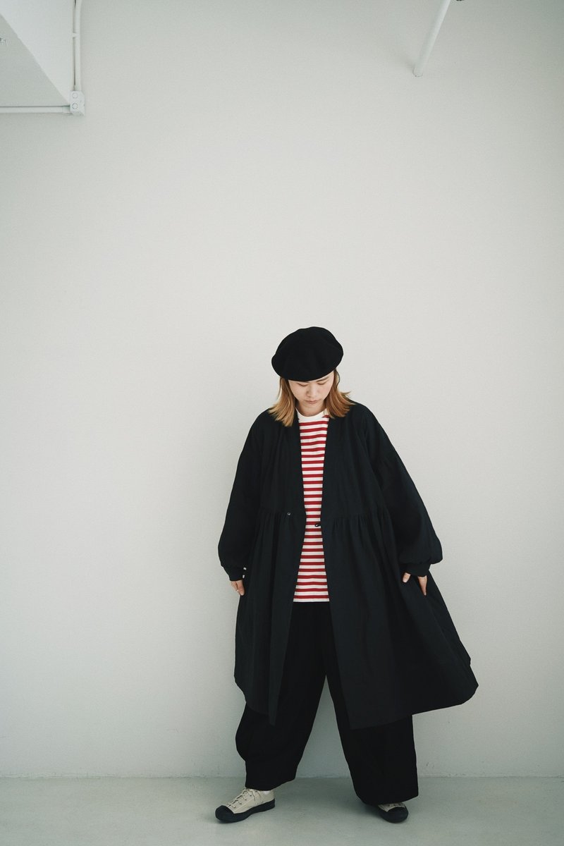 Linen long sleeve dress-黑 - 洋裝/連身裙 - 棉．麻 黑色