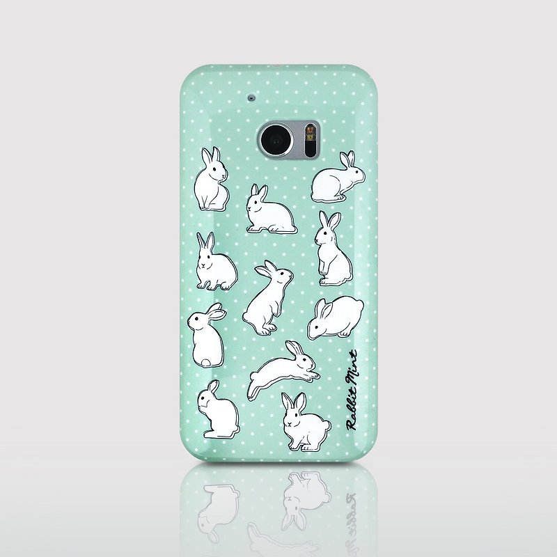 (Rabbit Mint) Mint Rabbit Phone Case - Polka Dot Series - HTC 10 (P00051) - Phone Cases - Plastic Green