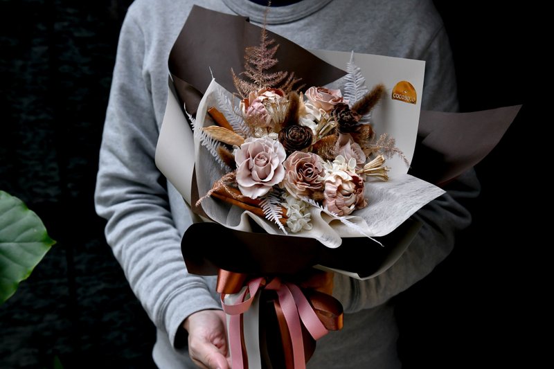 摩卡慕斯恆星花束 | Mocha Mousse Preserved Flower Bouquet - 乾燥花/永生花 - 植物．花 
