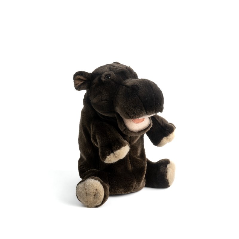 Hansa 4037-hippopotamus hand puppet 24 cm tall - ตุ๊กตา - วัสดุอีโค สีนำ้ตาล