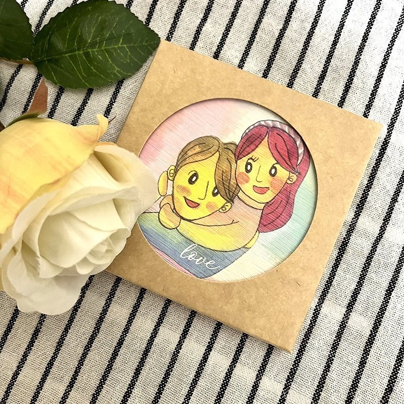 just love together couple coaster - Coasters - Other Materials Multicolor
