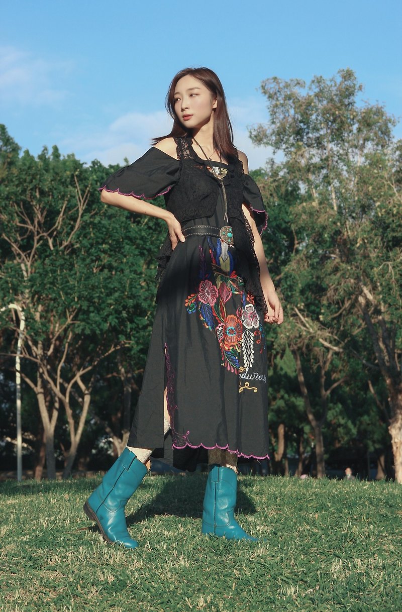 Tsubasa.Y│**複数のスタイルからお選びいただけます**メキシコ刺繍ドレス 刺繍ヴィンテージドレス 伝統衣装 - ワンピース - コットン・麻 ホワイト