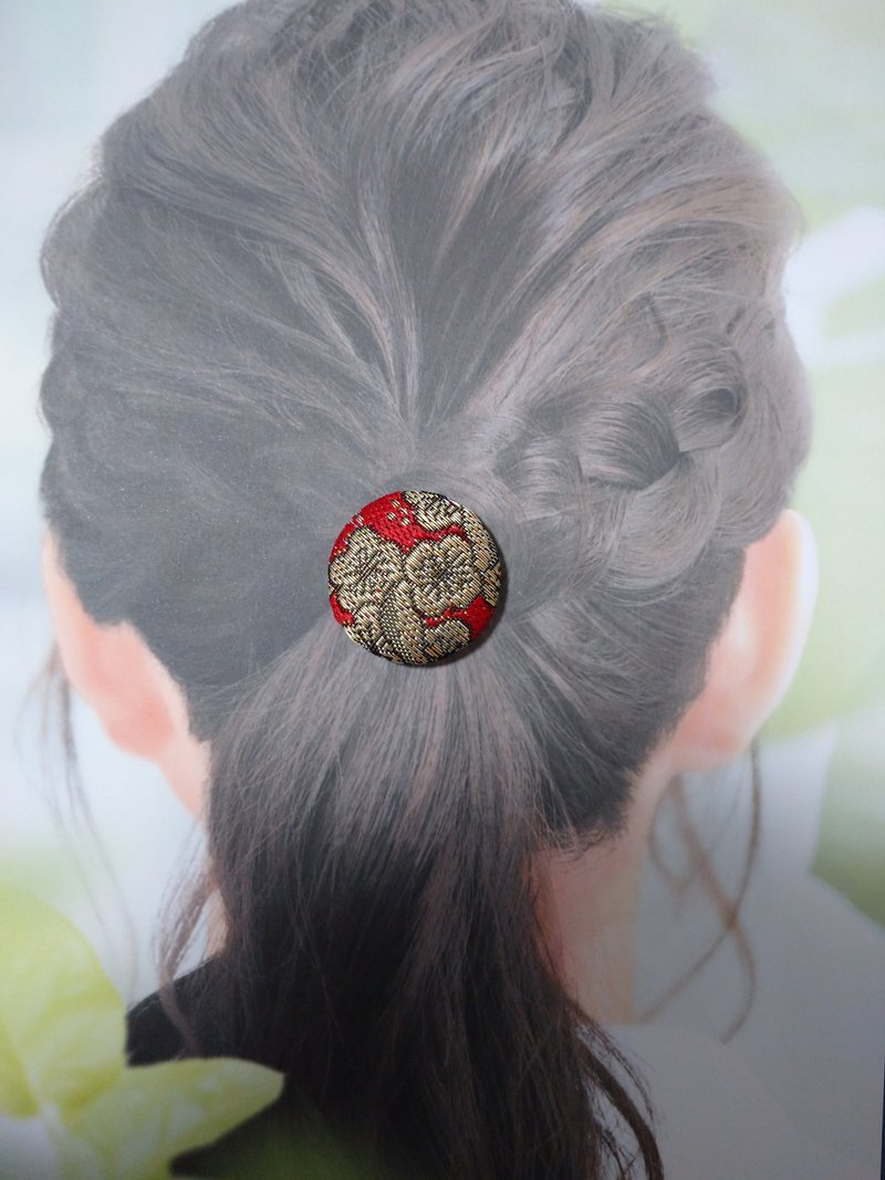 吉祥【梅】ヘアゴム　髪飾り　日本製　ハンドメイド - 髮夾/髮圈 - 其他材質 紅色