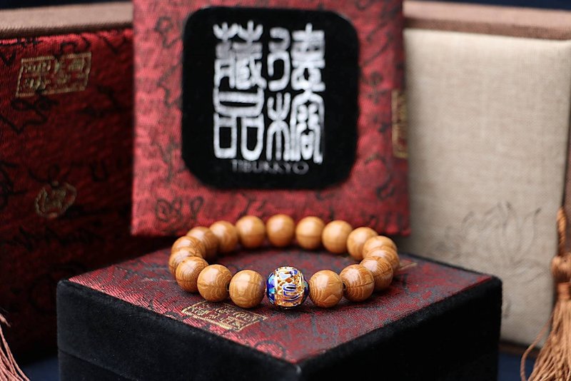 精工老料六道木手珠8mm 黃銅景泰藍 藏傳佛教佛珠念珠 客製化手鍊 - 手鍊/手環 - 木頭 