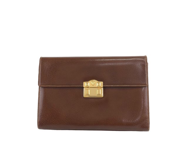 GUCCI ⭐️ヴィンテージ⭐️希少⭐️クラッチバック 日本直送名牌中古包】GUCCI グッチクラッチバッグブラウン