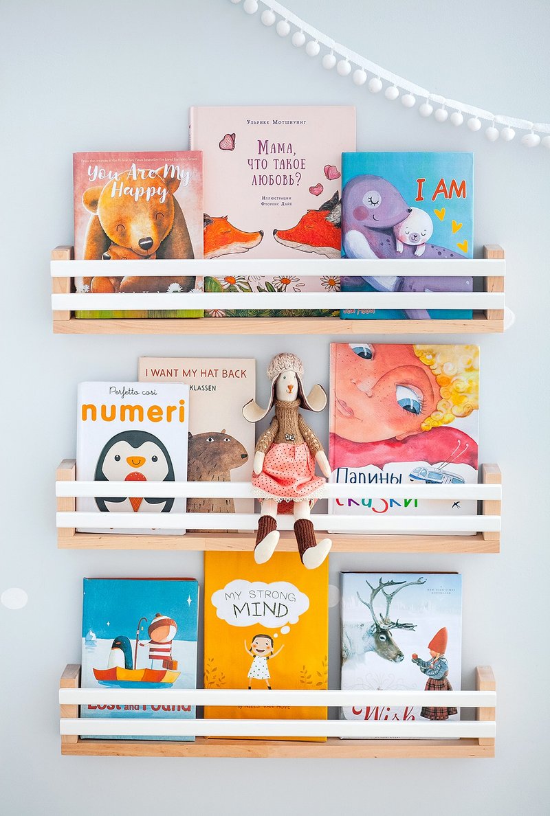 Set of 3 bookshelf, Childrens Book Wall Shelf, Wall Shelf, Floating Shelf, Shelf - 兒童家具 - 木頭 