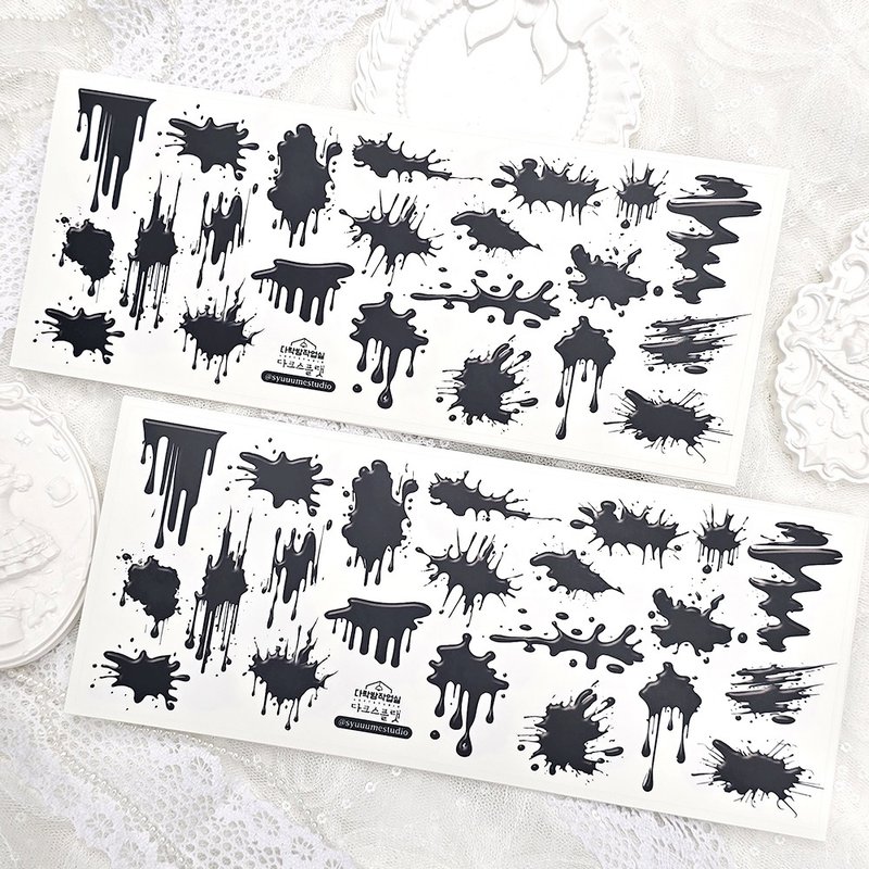 :Dark Splat: Matte Transparent sticker - 貼紙 - 其他材質 