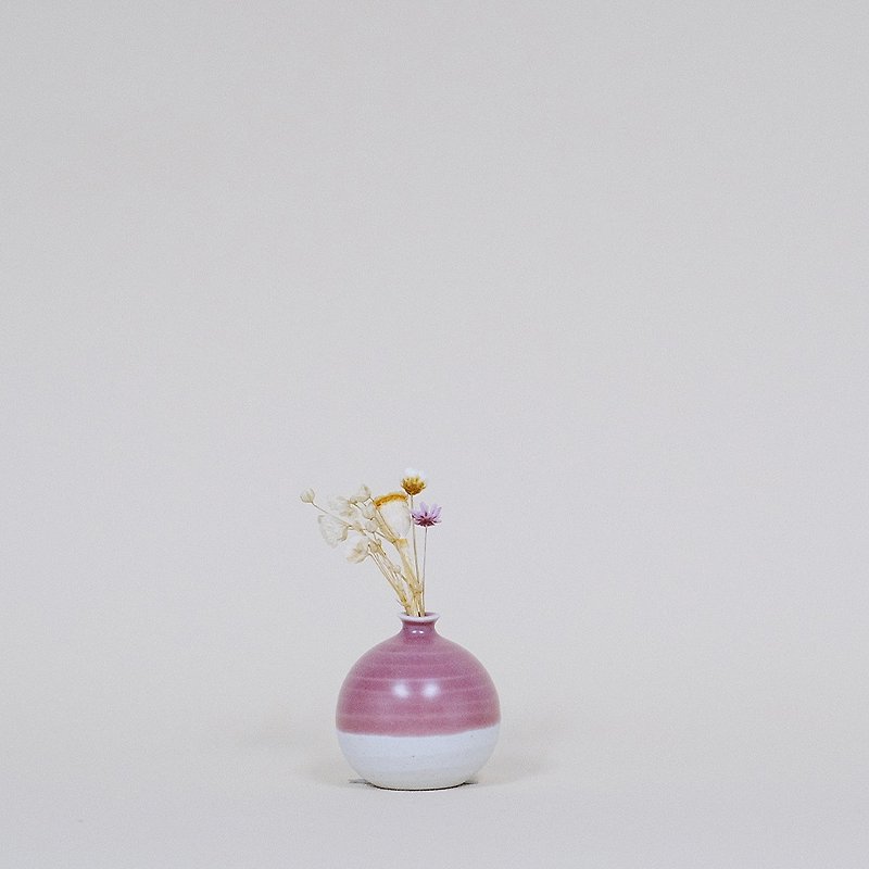 手作りセラミックミニ花瓶 - 桜パウダー - 花瓶・植木鉢 - 磁器 ピンク