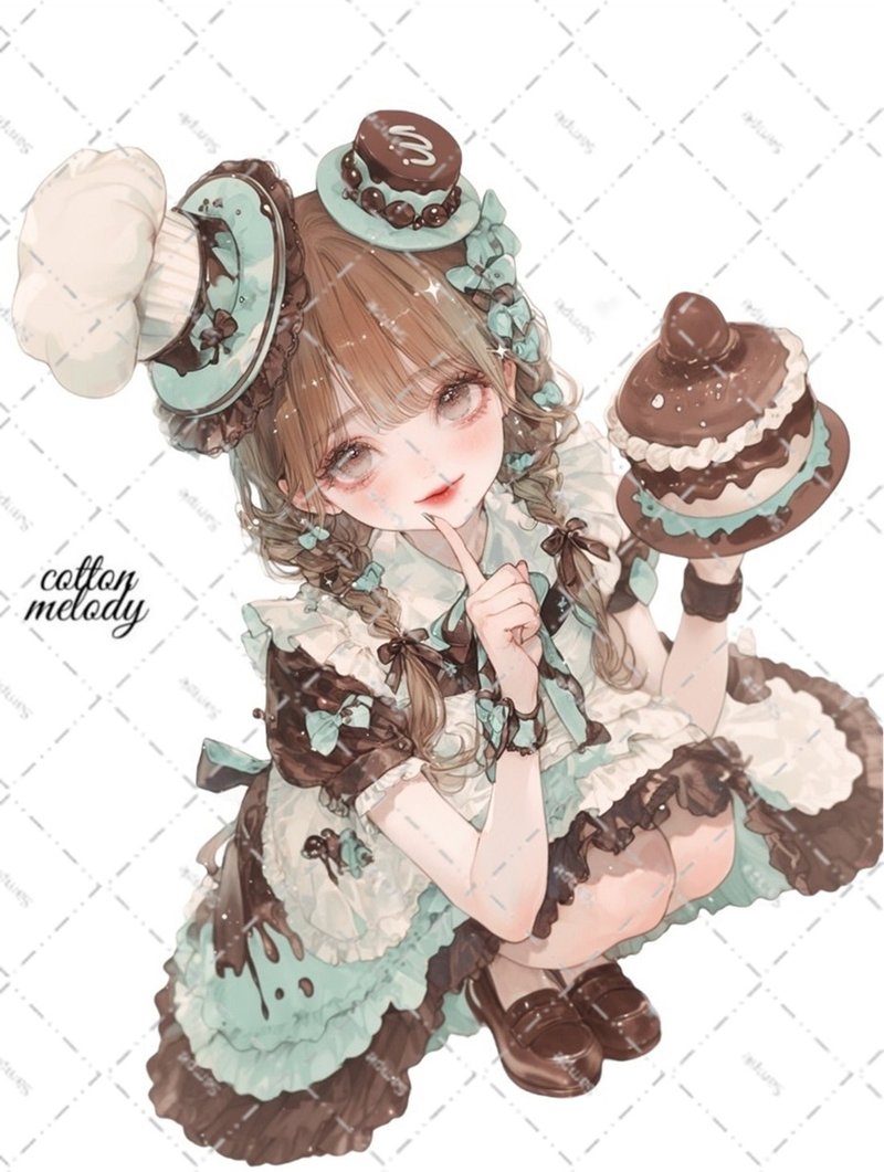 original sticker no.6683 人物ステッカー オリジナルステッカー 人物ステッカー 女の子ステッカー オリジナル人物ステッカー - 貼紙 - 紙 