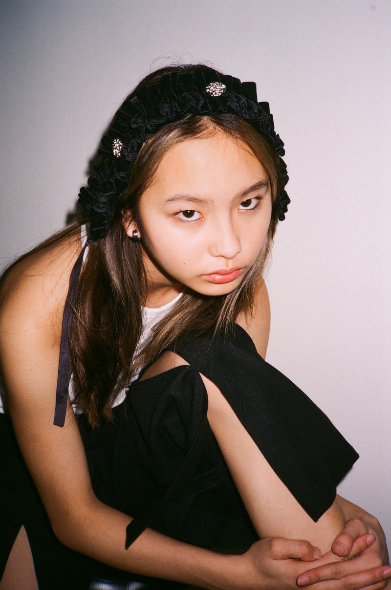 黒のスエードターバンまたは太ももに結ぶことができます - ヘアアクセサリー - その他の素材 ブラック