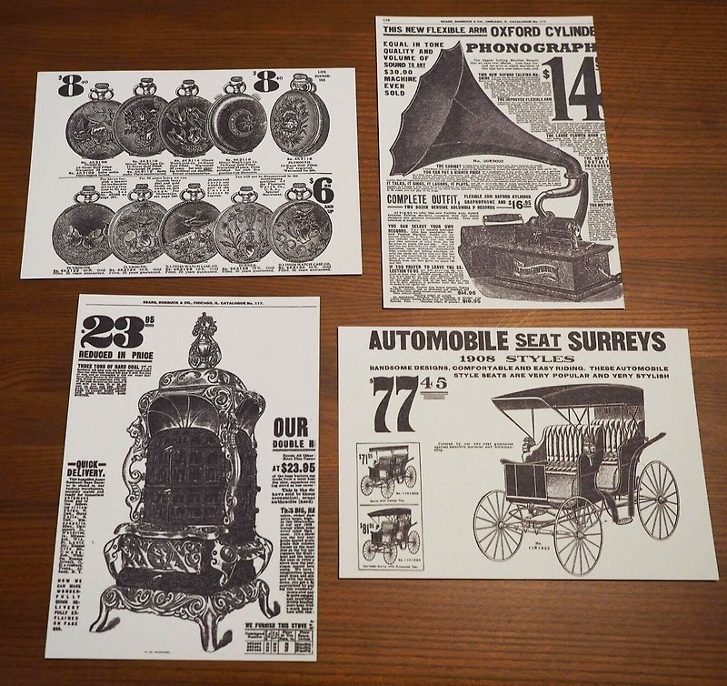 American Retro postcards A century ad kit - Cards & Postcards - Paper Multicolor