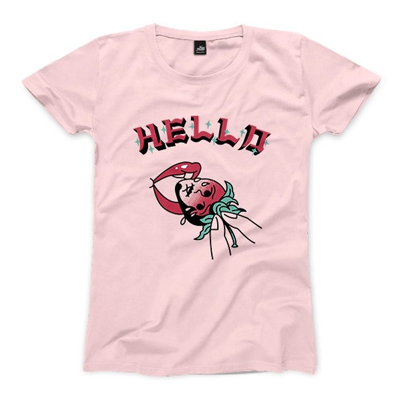 吃草莓 - 粉紅 - 女版T恤 - 女 T 恤 - 棉．麻 