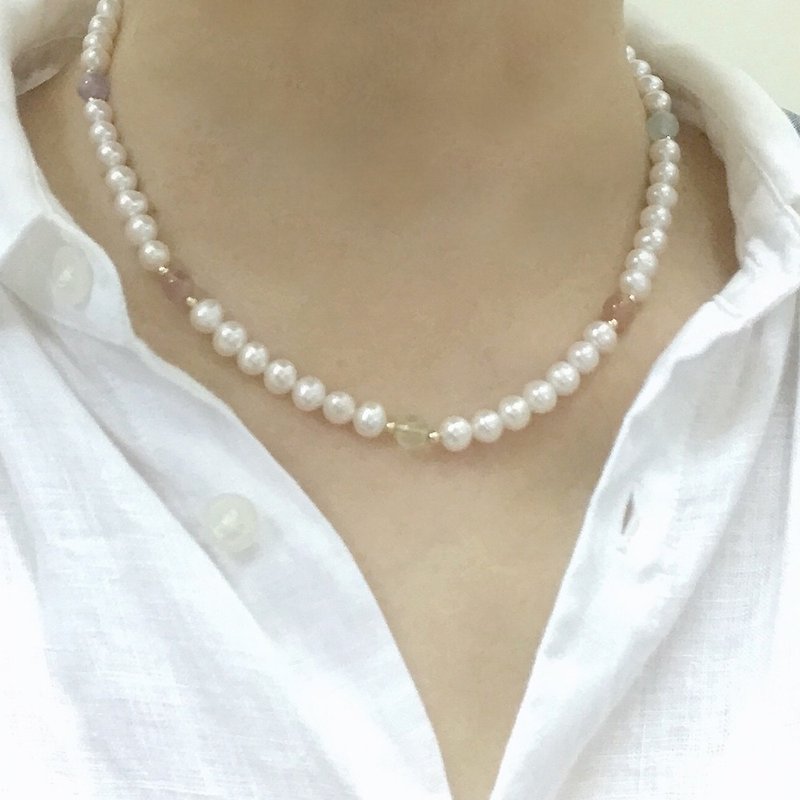 Fantasy Pastel Pearl Necklace - Fashion Fantasy - สร้อยคอ - ไข่มุก 