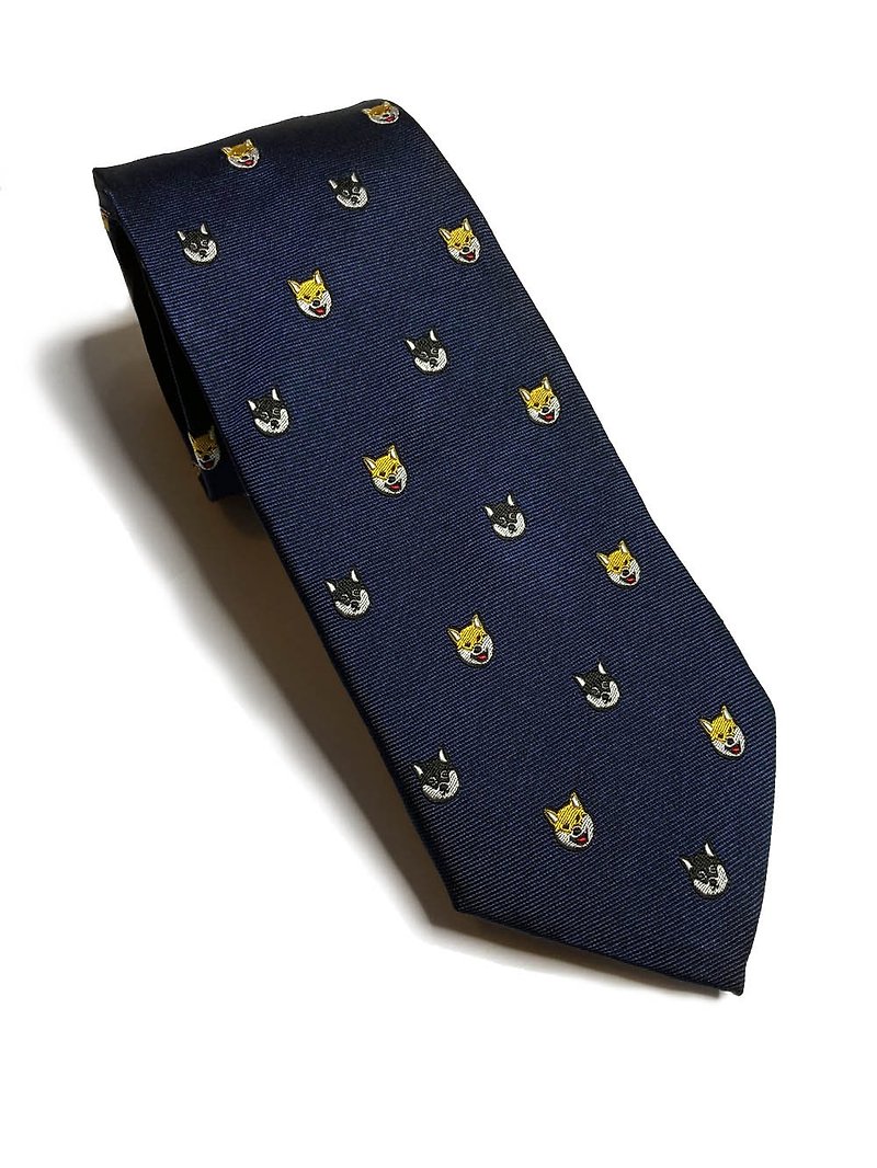 柴犬兄弟 領帶 Neckties 蠶絲 - 領帶/領帶夾 - 其他材質 藍色