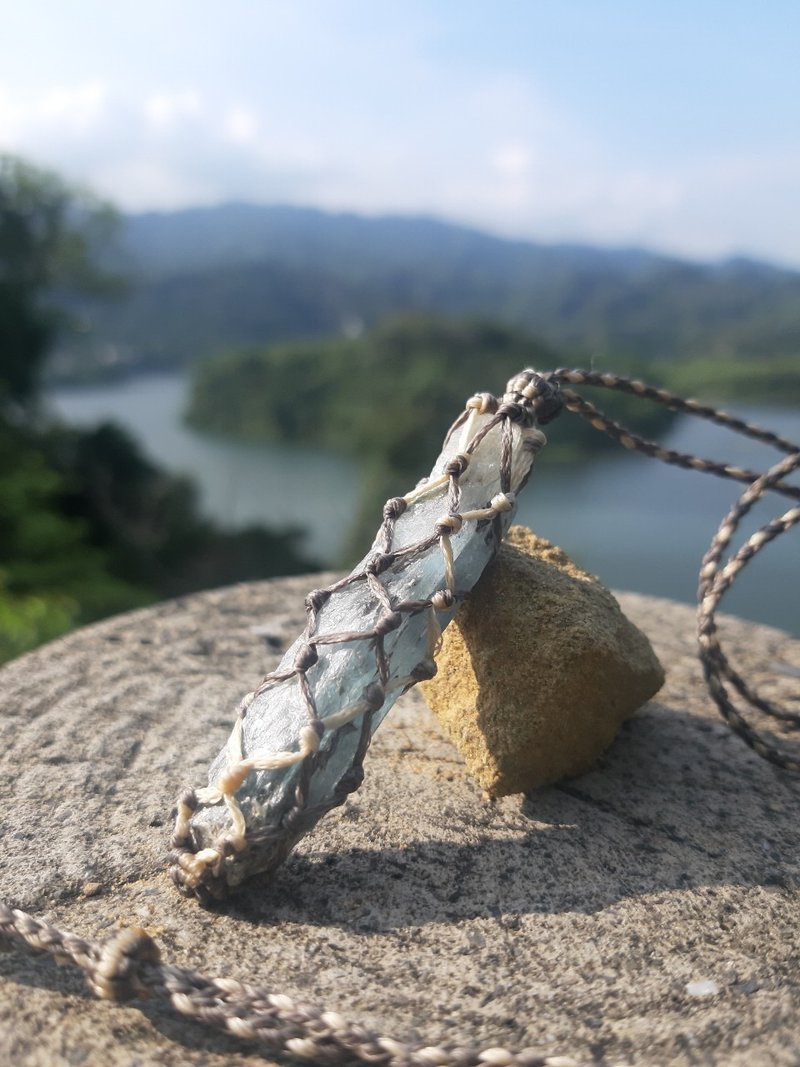 織途 - 藍晶石 編織項鍊 11L-24 - 項鍊 - 寶石 藍色